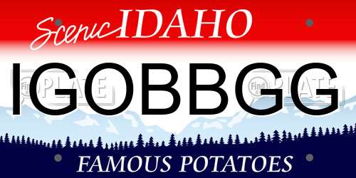 IGOBBGG Idaho License Plate