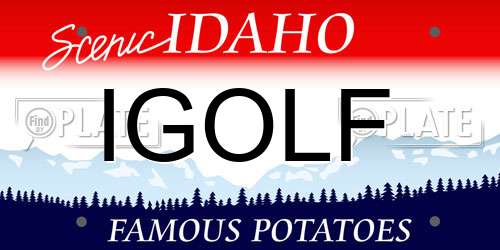 IGOLF Idaho License Plate
