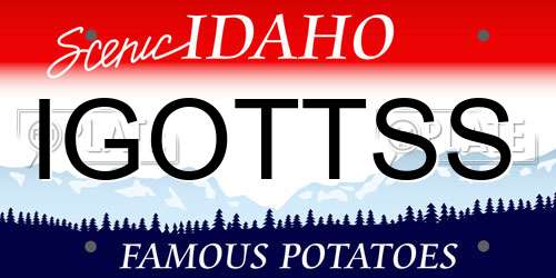 IGOTTSS Idaho License Plate