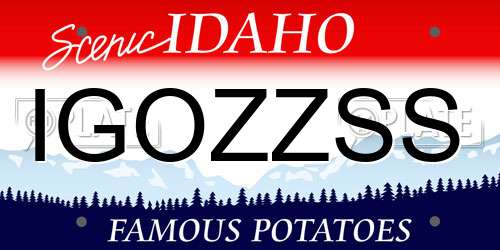 IGOZZSS Idaho License Plate