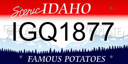 IGQ1877 Idaho License Plate