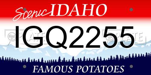 IGQ2255 Idaho License Plate