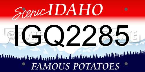 IGQ2285 Idaho License Plate
