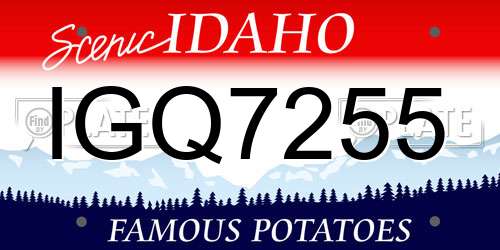 IGQ7255 Idaho License Plate