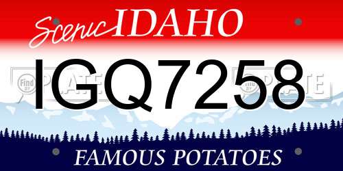 IGQ7258 Idaho License Plate