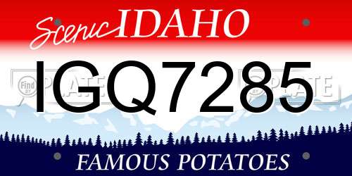 IGQ7285 Idaho License Plate