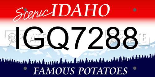 IGQ7288 Idaho License Plate