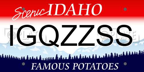 IGQZZSS Idaho License Plate