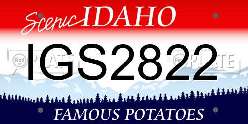 IGS2822 Idaho License Plate