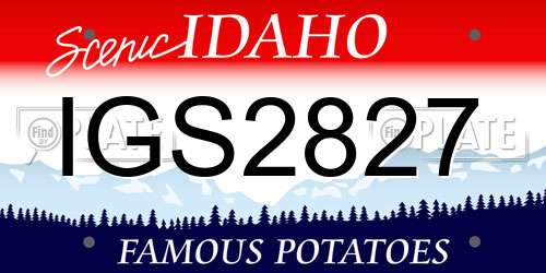 IGS2827 Idaho License Plate