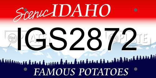 IGS2872 Idaho License Plate