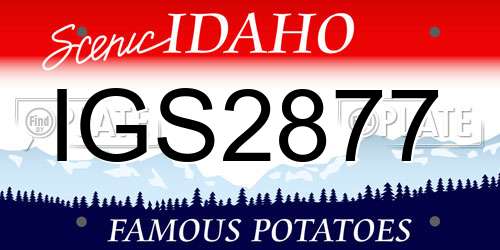 IGS2877 Idaho License Plate