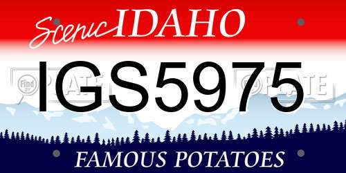 IGS5975 Idaho License Plate