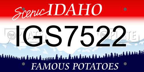 IGS7522 Idaho License Plate