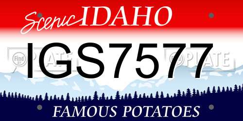 IGS7577 Idaho License Plate