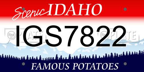 IGS7822 Idaho License Plate