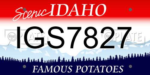 IGS7827 Idaho License Plate