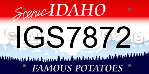 IGS7872 Idaho License Plate