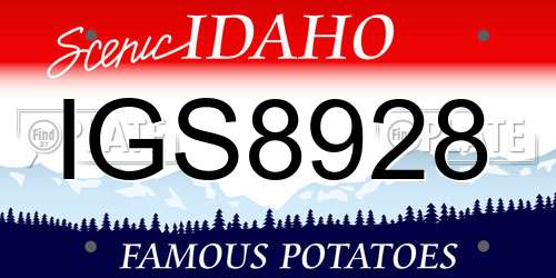 IGS8928 Idaho License Plate