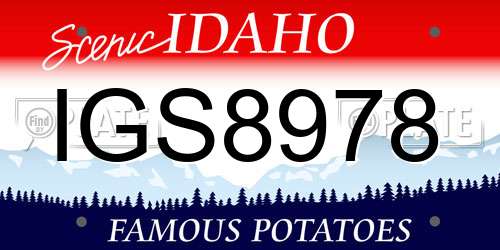 IGS8978 Idaho License Plate