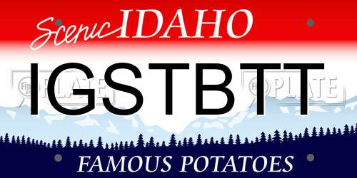 IGSTBTT Idaho License Plate