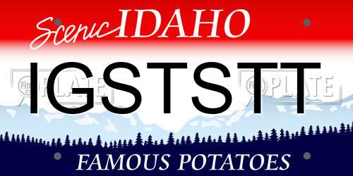 IGSTSTT Idaho License Plate