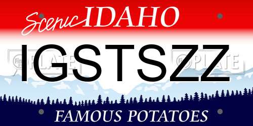 IGSTSZZ Idaho License Plate