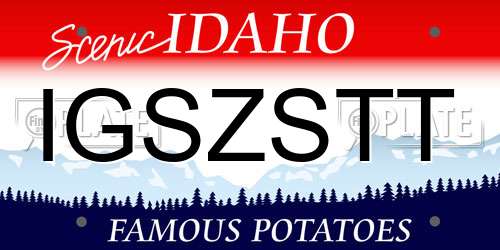 IGSZSTT Idaho License Plate