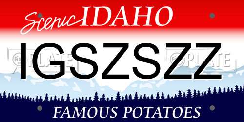 IGSZSZZ Idaho License Plate