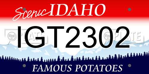 IGT2302 Idaho License Plate