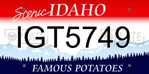 IGT5749 Idaho License Plate