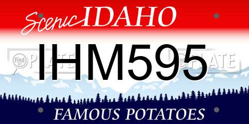 IHM595 Idaho License Plate