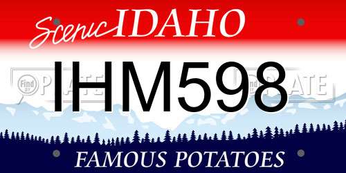 IHM598 Idaho License Plate