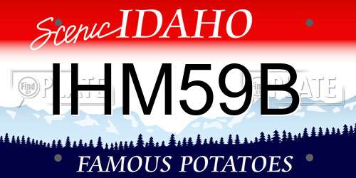 IHM59B Idaho License Plate