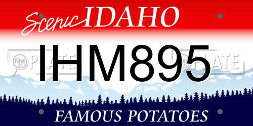 IHM895 Idaho License Plate