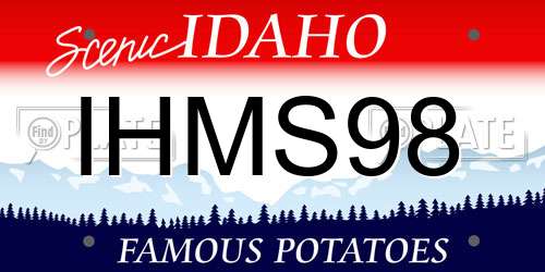 IHMS98 Idaho License Plate