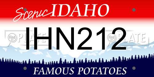 IHN212 Idaho License Plate