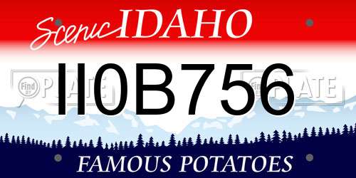 II0B756 Idaho License Plate