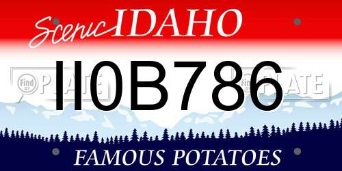II0B786 Idaho License Plate