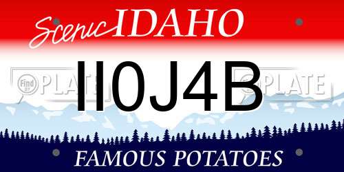 II0J4B Idaho License Plate