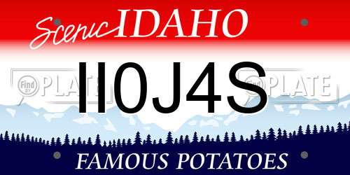 II0J4S Idaho License Plate