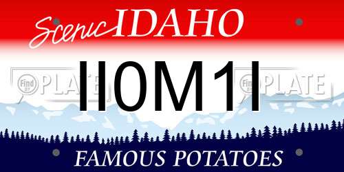 II0M1I Idaho License Plate