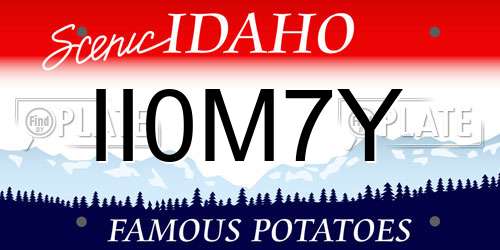 II0M7Y Idaho License Plate