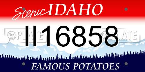 II16858 Idaho License Plate