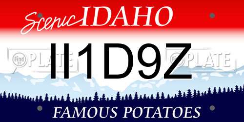 II1D9Z Idaho License Plate
