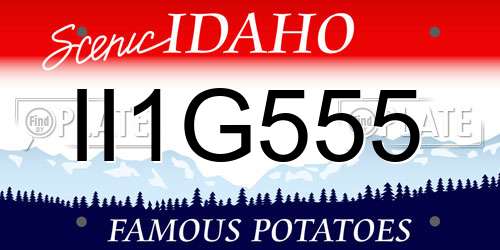 II1G555 Idaho License Plate