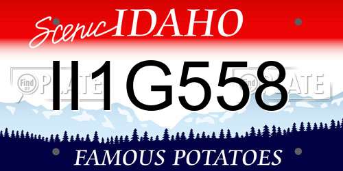 II1G558 Idaho License Plate