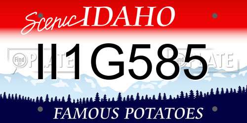 II1G585 Idaho License Plate