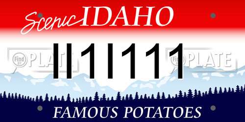 II1I111 Idaho License Plate