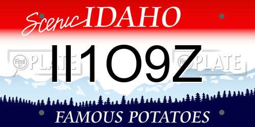 II1O9Z Idaho License Plate